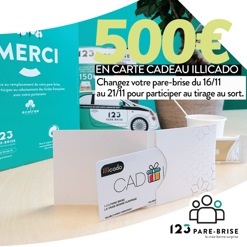 Parebrise cassé ? Gagnez 500 € en participant au tirage au sort.