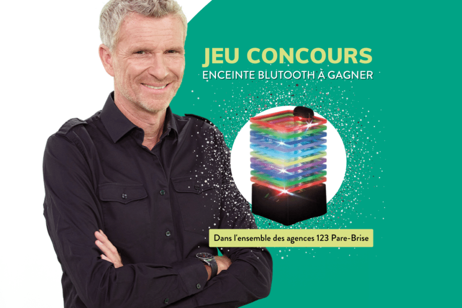 Image spécial jeu concours une enceinte bluetooth à gagner dans les agences 123 Pare-Brise