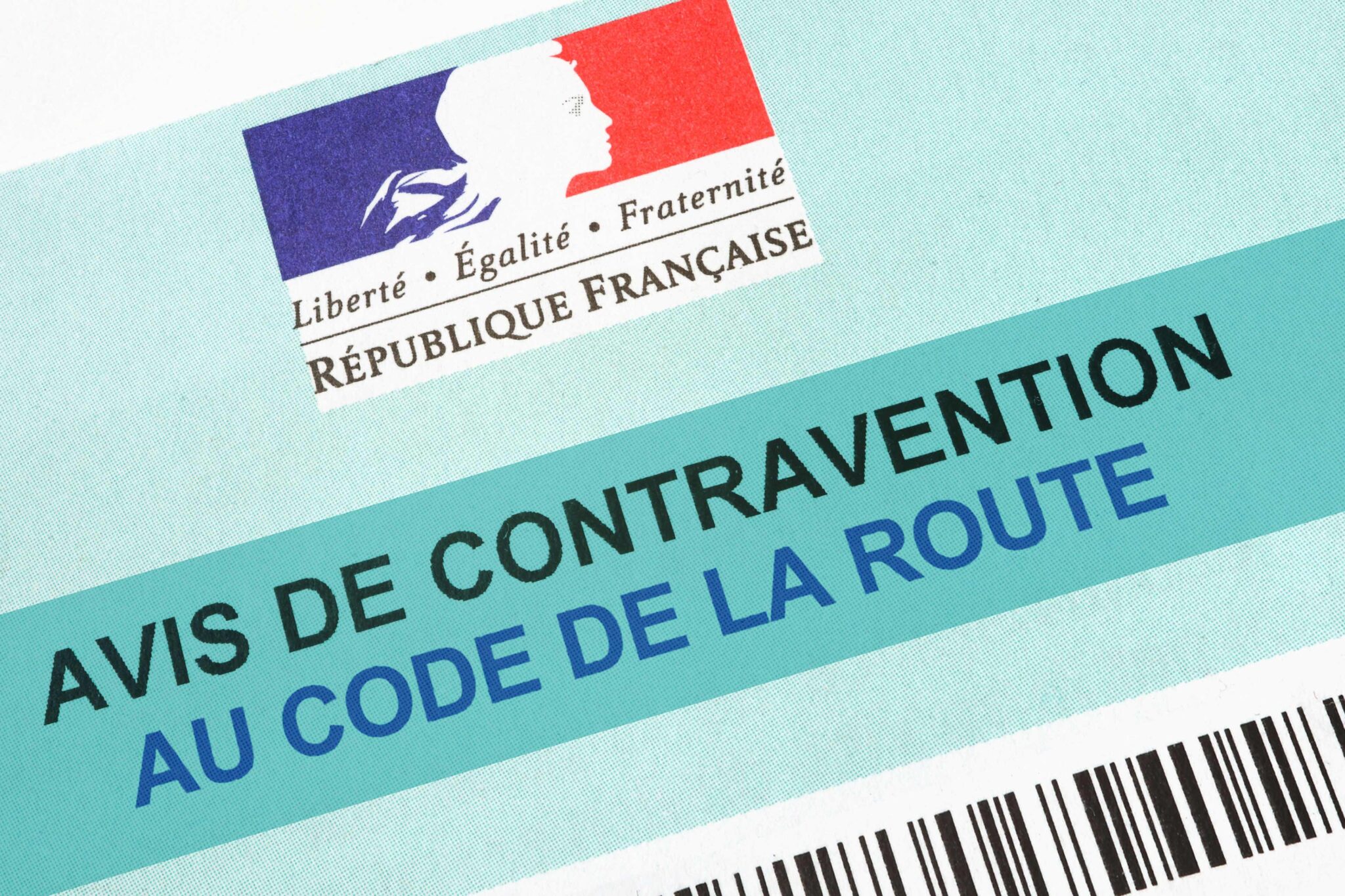Avis de contravention suite à une infraction au code de la route.