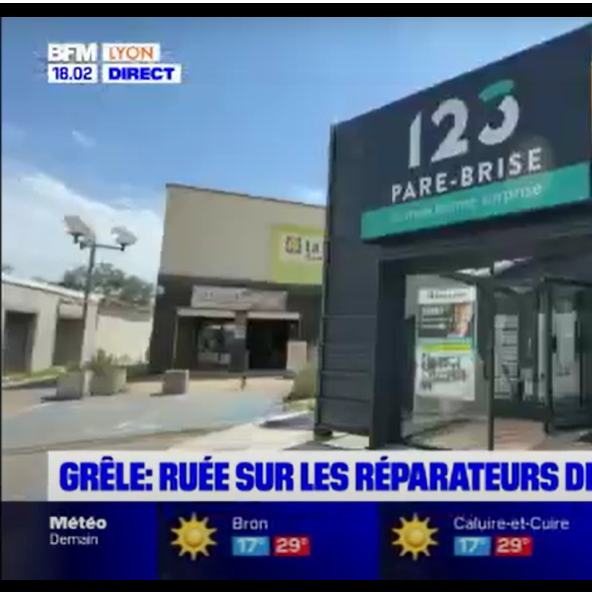 Reportage de BFM TV LYON dans notre agence 123 Pare-Brise